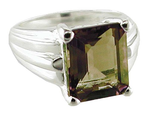 Ladies' Sterling Silver Smokey Quartz Ring 