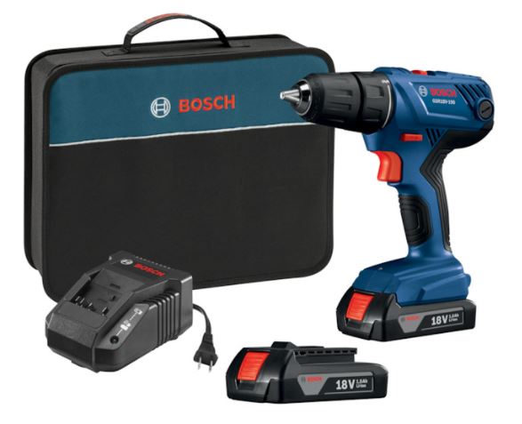 Bosch 18-Volt 1/2-in Cordless Drill with Batteries and Charger - 21-Clutch Setting - Built-In LED Li