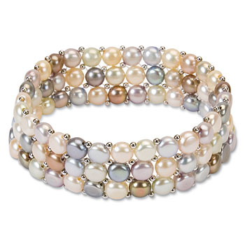 Pastel Triple String Pearl Bracelet