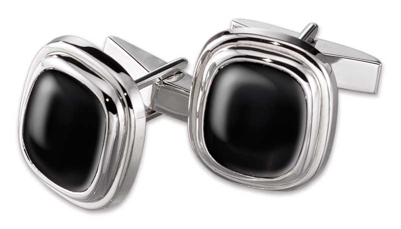 Black Onyx Sterling Silver Cufflinks