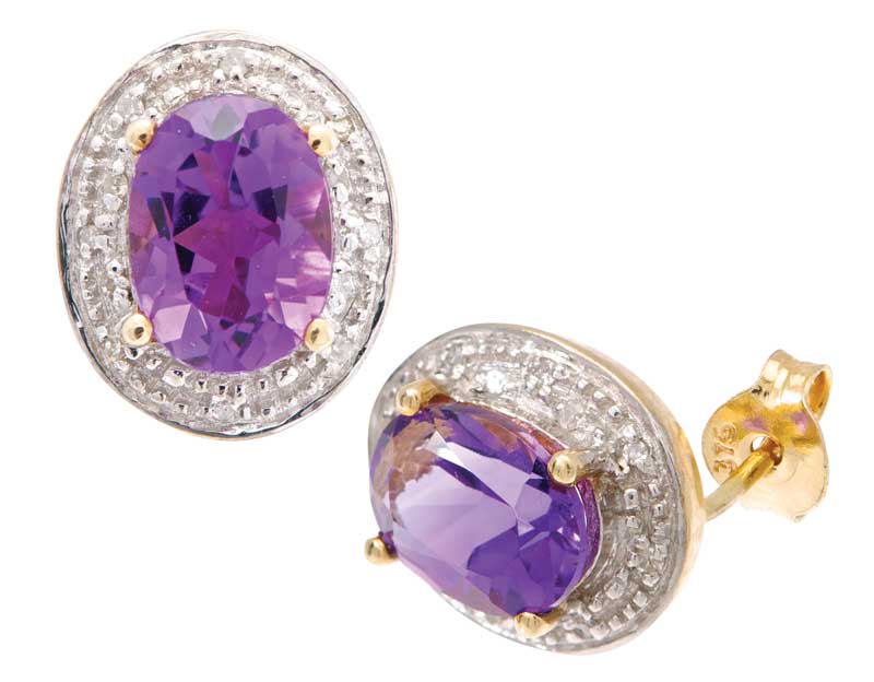 Amethyst and diamond earrings